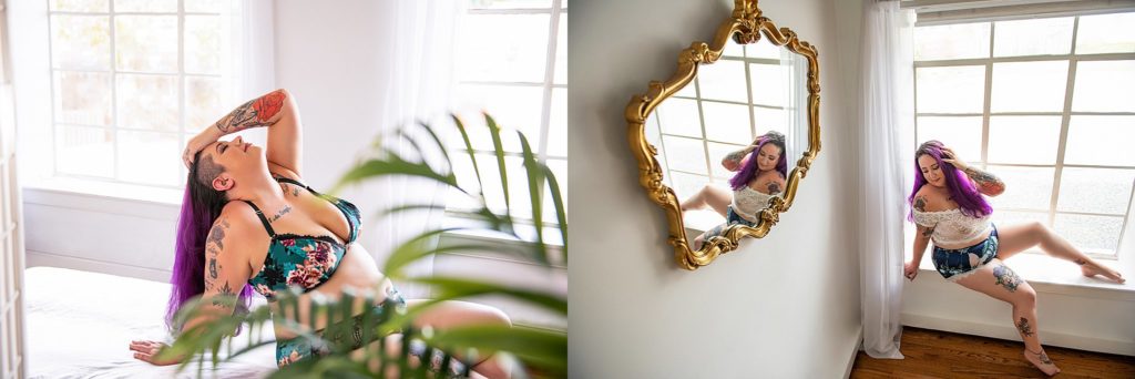 Baltimore boudoir photgraphy curvy plus size mirror photos Washington DC