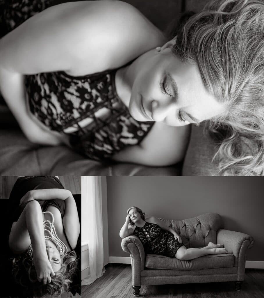 Baltimore Maryland Boudoir Photographer black and white boudoir photos