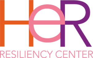 Logo of Her Resiliency Center with stylized text